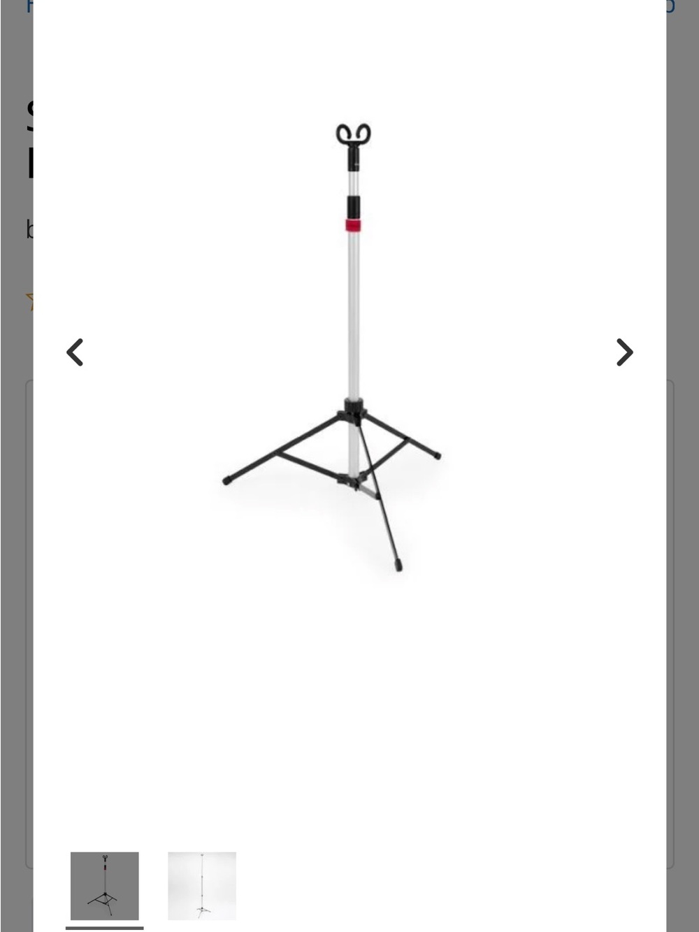 Adjustable Instrument/Stand with Tripod Base in Silver and Black Medical equpmen